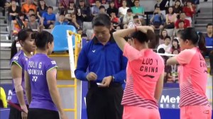 Greysia Polii/Nitya Krishindah Maheswari saat melakoni babak semifinal kermaren menghadapi pasangan Tiongkok Luo Ying/Luo Yu